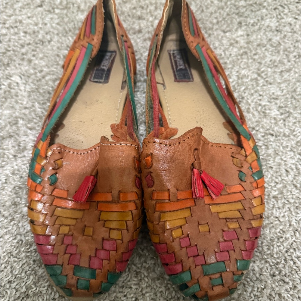 Colorful Woven Leather Sandal from Mexico
